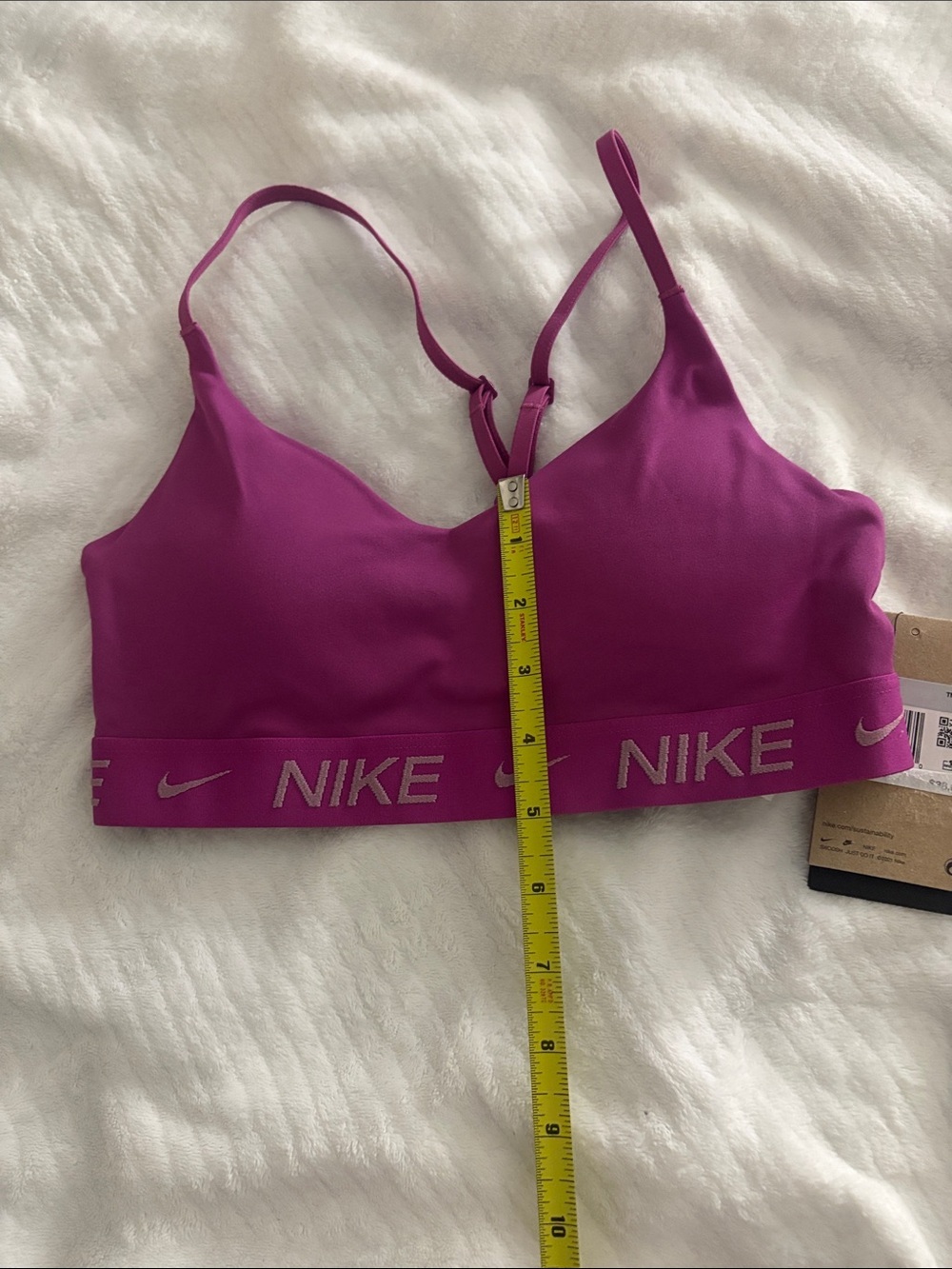 Nike Women's Magenta Logo Elastic Sports Bra - Picture 5 of 6